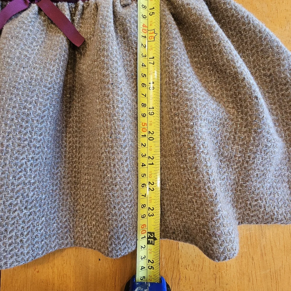 JANIE AND JACK SIZE 5 BROWN TWEED AND MAROON GIRL'S CHRISTMAS/HOLIDAY JUMPER - Picture 8 of 8